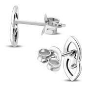 6pairs, Plain Silver Celtic knot Stud Earrings, ep287